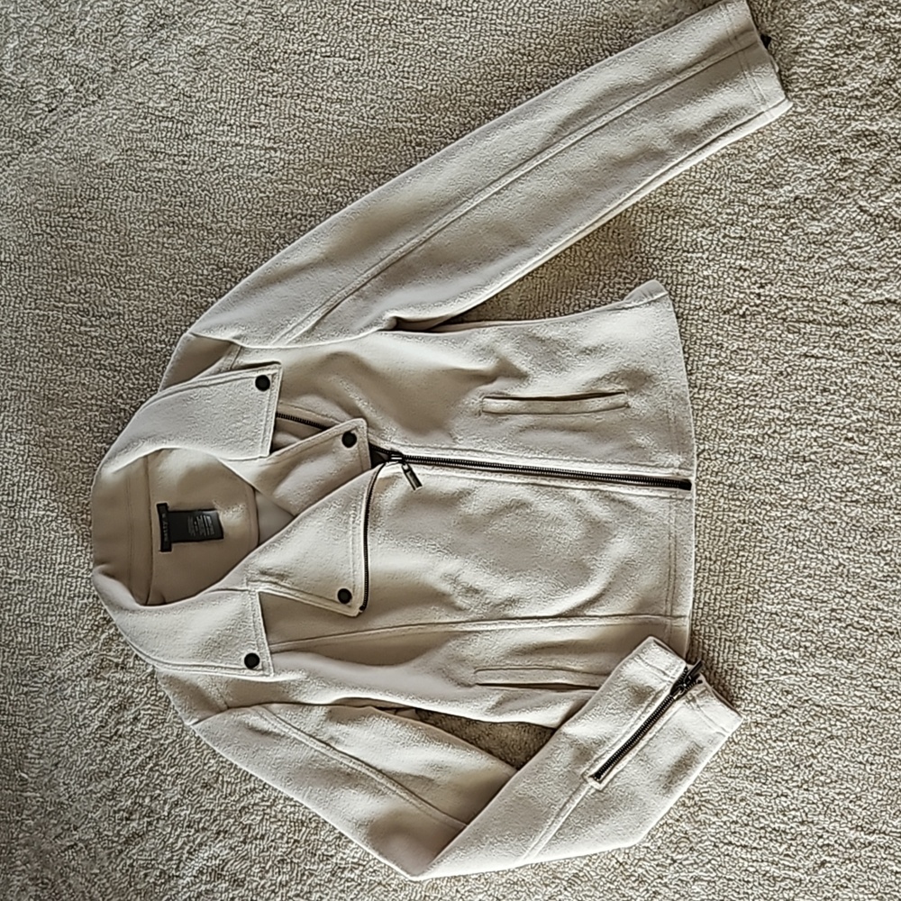 Matty M Moto Jacket Cream Size Medium